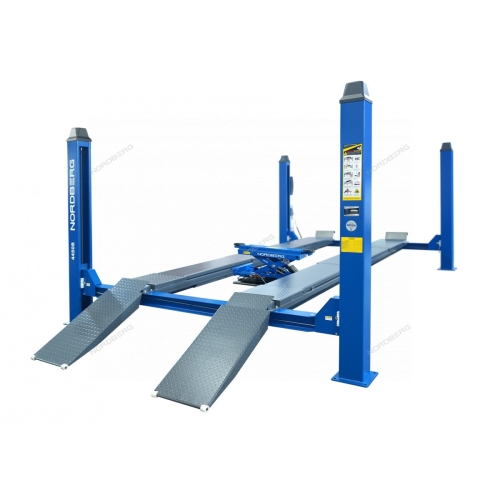 Подъемник четырехстоечный 5 т, c ручной траверсой 3 т N433, для сход-развала, механическое снятие 4450_MB(M)