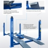 Подъемник четырехстоечный 5 т, c ручной траверсой 3 т N433, для сход-развала, механическое снятие 4450_MB(M)