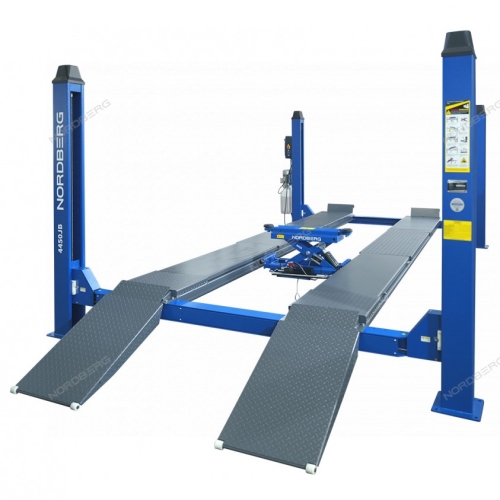 Подъемник четырехстоечный 5 т, c ручной траверсой 3 т N433, для сход-развала, электростопоры 4450J_EB(M)