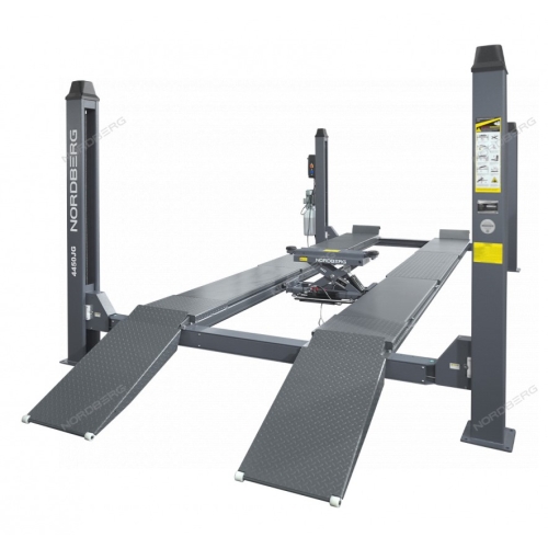 Подъемник четырехстоечный 5 т, c ручной траверсой 3 т N433, для сход-развала, электростопоры 4450J_EG(M)