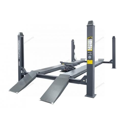 Подъемник четырехстоечный 5 т, c ручной траверсой 3 т N433, для сход-развала, механическое снятие 4450_MG(M)